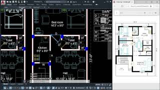 30'x40' Floor plan | 2BHK with Parking | West Facing - Best House Plan- 1200 S.Ft